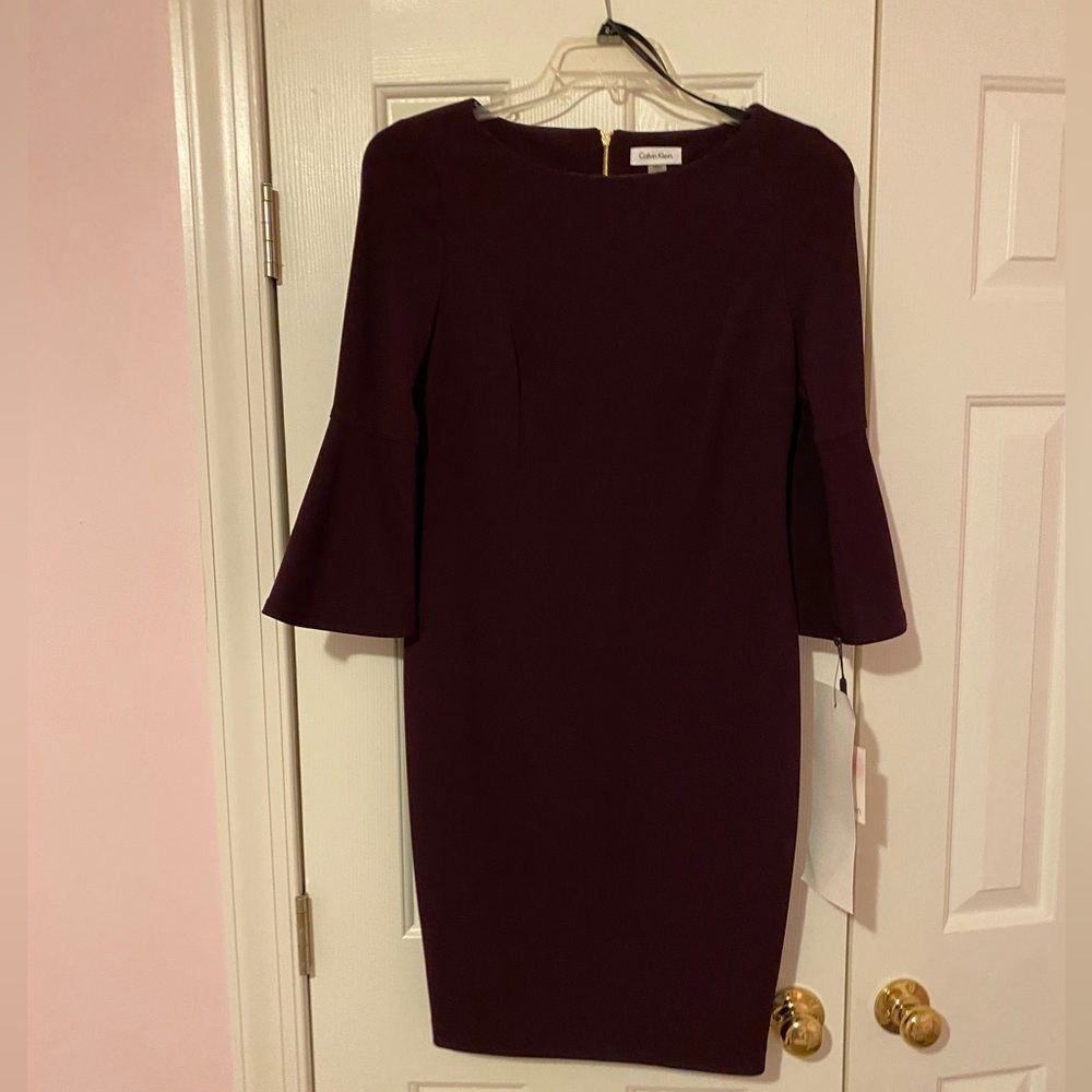 New with tags Calvin Klein eggplant midi dress
